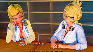 Huge cock hentai game with fat futanari and blowjob action