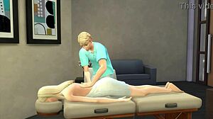 Sims 4 Nuru massage with a hot blonde babe