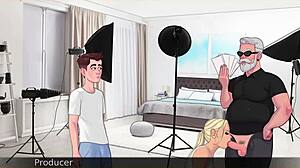 Stepmom's big tits bounce during a sensual handjob session