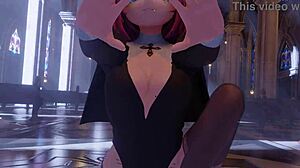 Nun-themed animated strip show video