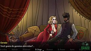 Big tits and ass bouncing in Game of Whores parody