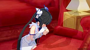 Hestia from Danmachi has sex in her mansion in uncensored hentai