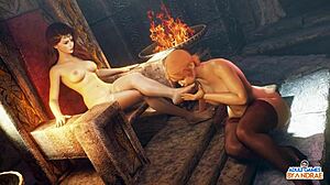 Big breasted women dominate in this group sex scene from Sex of Thrones