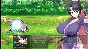 Sakura Gozen Busty Samurai Gets Outdoor Creampie in Hentai Game