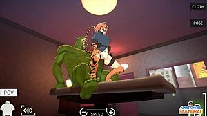 Ep10 Valerie低估兽人巨大鸡巴的狂野性爱姿势1 - 兽人按摩激起深情