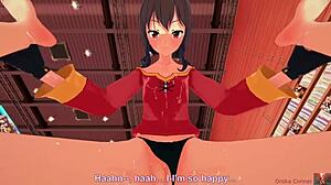 Beautiful Megumin cosplay in a very erotic performance