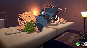 Squirting teen gets dominated by an orc with a huge cock