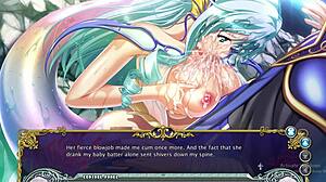 Time for Kyonyuu Fantasy 2, starting with Lorleia's scene. This young fantasy anime hentai game is heating up fast.