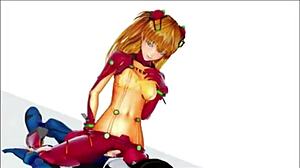 Evangelion Cowgirl Riding and Squirting