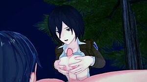 AOT Mikasa Hentai Parody: Mikasa Goes All Out with Blowjob and Doggystyle for Corp Pleasure
