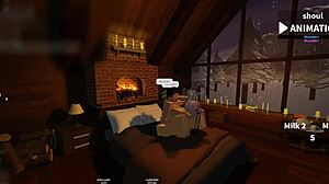 Dirty talking while riding and being fucked in Roblox