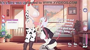 Futanari game with big boobs and monster cock