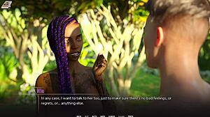 Busty black beauty consoles emo college girl over big dick