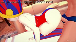 ポムニがビキニで就寝前に激しくファックする無修正