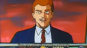 Cartoon can-can fight with Hungarian subtitles