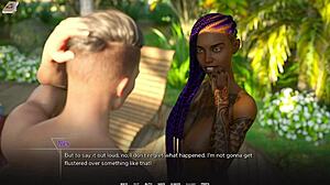 Busty black beauty soothes emo teen