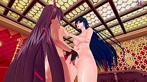 Action! Taimanin Yukikaze dominates with strapon at wild party