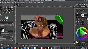 Beautiful shemale with a big dick in a hot hentai scene in the style of GIMP
