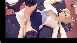 Fingering Hentai Babe in Sexy Blonde POV Masturbation Scene