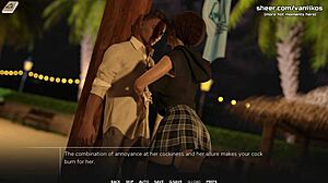 Hot big ass college teen with piercing blows a big cock. She gets her tight pussy creampied outdoors in this taboo 3D university hentai game.