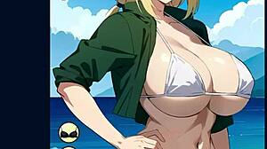 un dia en la playa con tsunade - huge tits wow!