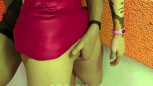 I’m loving this handjob while fingering a tattooed busty college girl