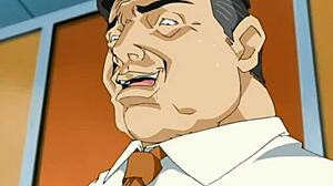 Хентай рыжая жестко трахается толстым извращенцем в анальной сцене