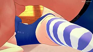 Rem wakes up horny in a tight bikini, ready for uncensored sucking and banging in hot parody action. Her big tits bounce!