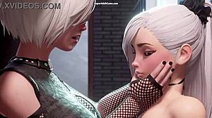 3D animated futanari sex with a femboy in a hardcore scene