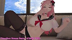 Beautiful Asian VR foxgirl has an important message