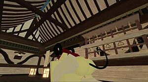 Demon hoer wordt hard gestopt in roblox anaal spel