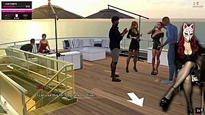 Steps of Debauchery 56 unfolds with naughty college games on a luxurious yacht. Costumes and stockings heat up the party!