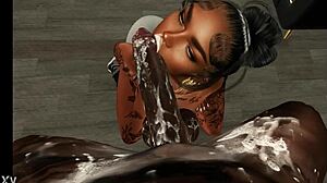 Lin Jordan dă blowjob dezordonat în partea 2, terminându-l