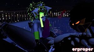 VRChat свирка в гореща вана с извънземно чудовище