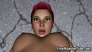 3D Redhead Lesbian Babe Gets Eaten Out in Hardcore Action