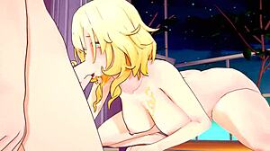 Big-boobed Aglaea in wet hentai