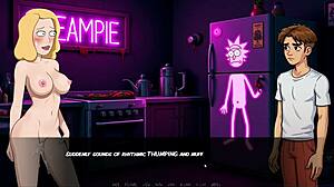 Rick and Morty's wild orgy party in Demonium's parody game