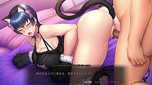 Asian cat girl gets naughty