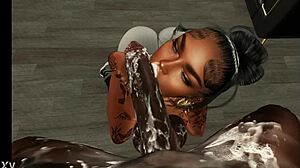 Lin jordan gives sloppy blowjob in part 2, finishing him