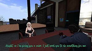 A black man in Second Life has sex with a Latina secretary