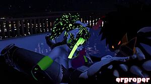 vrchat blowjob action in hot tub with alien monster
