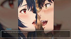 Экспибиционистская пара стирает стены на пляже в хентай игре