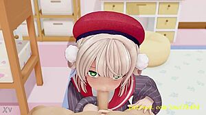 3D animated blowjob with Manga and Anime themed Vtuber