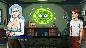 Rick and Morty's wild orgy party in Demonium's parody game