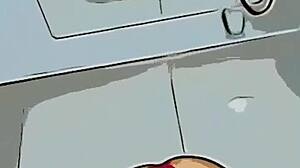 Kartun - pelatih cuti setuju keluar dengan PROFESOR untuk duit dan DIA pancut dalam mulutnya