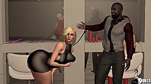 Beautiful girl with amazing ass sucks and fuck big black cock at the party