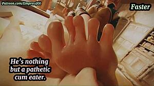 Hentai JOI Queen and Daughter Dominate with Feet Humiliation