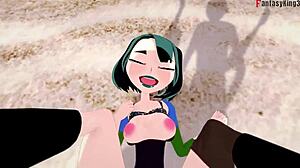 Gwen’s beach scene in Total Drama Full FantasyKing3