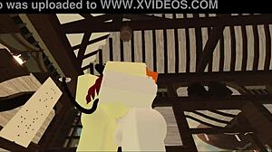 demon whore gets stuffed hard in roblox anal play