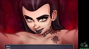 Goth Odette rides in Halloween
